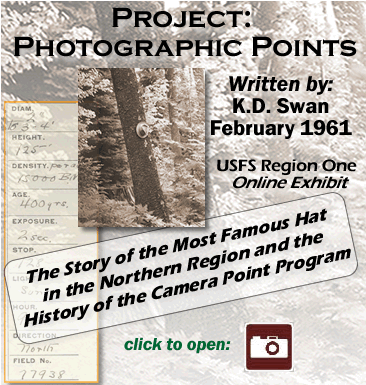 Graphic introducing Project: Photographic Points, K.D. Swan, 1961, online exhibit. 