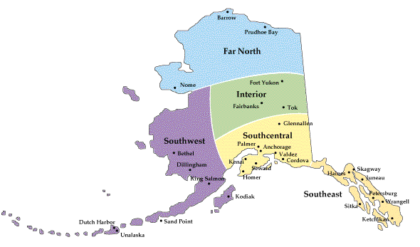 map of state of Alaska