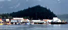 Photo of a small, waterfront community in Southeast Alaska