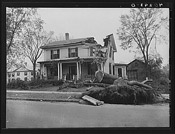 Exterior of a house with hurricane damage