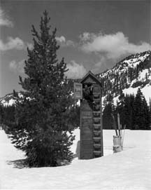 Arch Work on a Santa Claus Chimney entrance, Crater Lake National Park, 1945. Courtesy of National Archives, College Park, Maryland. 114G–ORE–40191