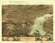Bird's eye view of the city of Saint Joseph, Missouri 