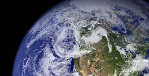 Satellite image of the Earth taken from space - image credit: NASA - story details below