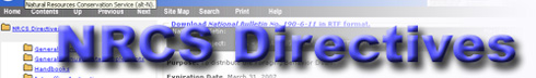 NRCS directives header bar