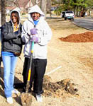 two of over 100 NRCS Earth Team volunteers who helped with the Community Celebrates Martin Luther King, Jr. Make a Difference Day tree planting project in north Birmingham’s rebounding Norwood community