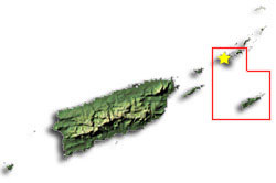 Image of Virgin Islands with a star pinpointing the location of the capital.