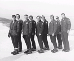 Snow survey supervisors and assistants at the west wide snow survey conference, January 17, 1973, at the Buttermilk Ski Area in Aspen, Colorado (click to enlarge).