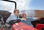 Jane Koger and team member Marva Weigelt discussing patch burn strategies. (Photo: Mike Blair/Kansas Department of Wildlife & Parks)