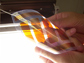 Photo of a flexible amorphous silicon solar cell.