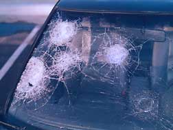 Windshield damaged by baseball-size hail