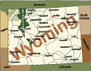 map of the shoshone national forest in wyoming with surrounding states