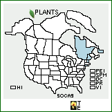 Distribution of Solidago calcicola Fernald. . 