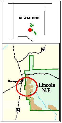 Lincoln National Forest Location Map