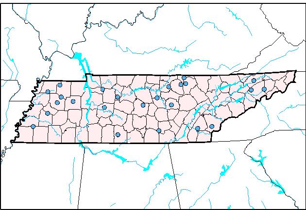 Position pointer over dot for Streamgage number and name