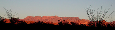 The Chisos Mountains at sunset