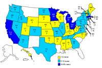 Persons Infected with the Outbreak Strain of Salmonella Typhimurium, United States, by State, September 1, 2008 to January 14, 2009