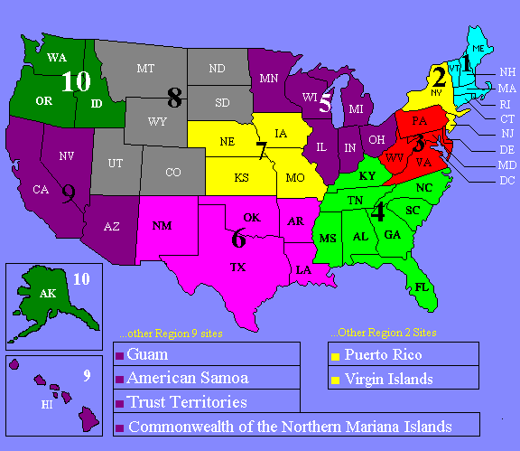 Sensitive Map of ATSDR/EPA Regions