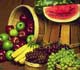 Basket of fruits and vegetables.