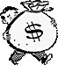 cartoon man carrying a giant bag of money