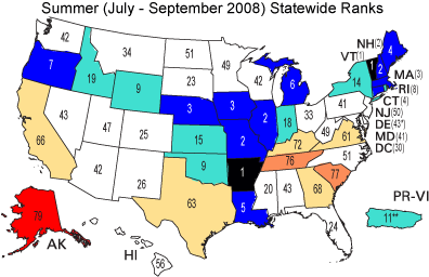 July-September statewide ranks