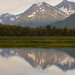 Lake below mountain