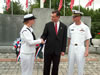 While attending a Memorial Day ceremony in Runnemede, Congressman Rob Andrews meets with some US Navy personnel to thank them for their service.