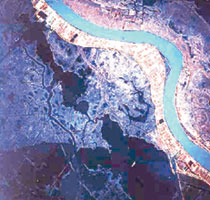 Aerial view of Mississippi River