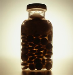 a bottle of pills