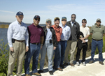 from left) Florida NRCS State Conservationist Niles Glasgow, NRCS National Wetlands Reserve Program Manager Tony Puga, Director, NRCS Easement Programs Division Robin Heard, Florida NRCS State Resource Conservationist Greg Hendricks, NRCS Assistant State Conservationist Ken Murray, Florida  Florida NRCS Wetlands Reserve Program Specialist Ron Howard, USFWS Fish and Wildlife Biologist Heath Rauschenberger,  USFWS Fish and Wildlife Biologist Jay Herrington 