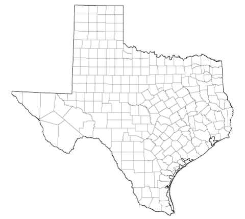 Image showing a county map of Texas