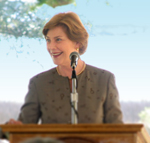 First Lady Laura Bush at a recent ceremony dedicating the J.L. Scott Marine Education Center’s Gulf Coast Research Laboratory in Ocean Springs, Mississippi