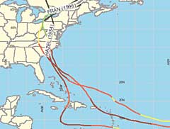 NOAA’s historical hurricane tracking site map
