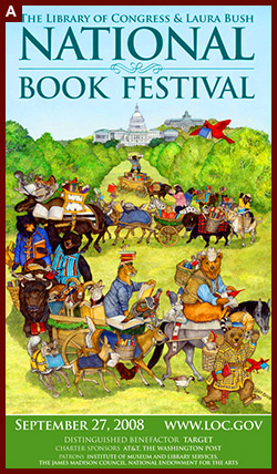 The 2008 National Book Festival Poster, by illustrator Jan Brett