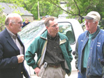 from left: USDA Deputy Under Secretary for Natural Resources and Environment Merlyn Carlson and New Jersey NRCS State Conservationist Tony Kramer visit with landowner Harry Pursel