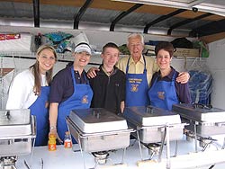 Congressman Hall helps out with Kiwanis Pancake Breakfast in Rockwall, TX.