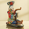 Chinese Porcelain Beauty - Harpist