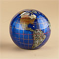 Caribbean Blue Gemstone Globe Paperweight