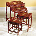 Chinese Floral Nesting Tables