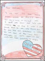 Kids to Kids Drawing Thanking Rescue Workers in the WTC and Pentagon Attacks. Thumbnail image, clicking will load larger image & caption.