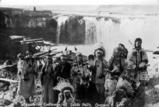 Nez Perce (or Possibly Yakama) Group Pose in Ceremonial Dress at Celilo Falls, Oregon