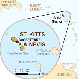 Map - St. Kitts Nevis