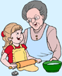 Image of a grandmother
and granddaughter baking
