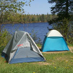 A camper's tents at Little Beaver Lake Campground in Pictured Rocks National Lakeshore.