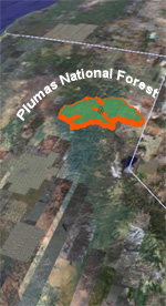 Map of Plumas National Forest from Google Earth - Download the KMZ File of the National Forests!