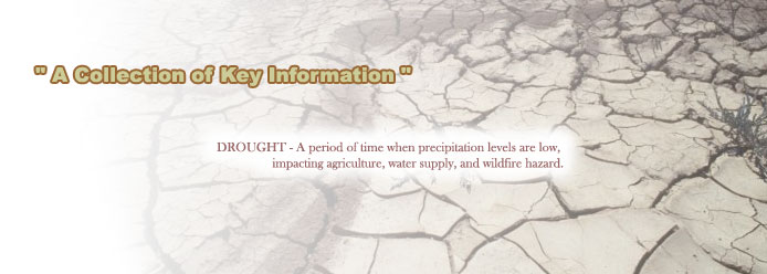 A Collection of Key Information - Drought - A period of time when precipitation levels are low, impacting agriculture, water supply and wildfire hazard.