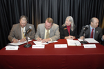 (from left) Olin Sims, Kirk Rowdabaugh, Abigail Kimbell, and Chief Lancaster