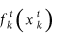 (lowercase f superscript {lowercase t} subscript {lowercase k}) times (lowercase x superscript {lowercase t} subscript {lowercase k})