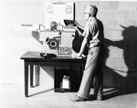 This 1966 photo taken at the NRCS Bismarck Plant Materials Center depicts seed cleaning using The Clipper. 