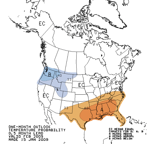Latest 30 Day Temperature Outlook