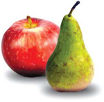 Photo of an apple and pear